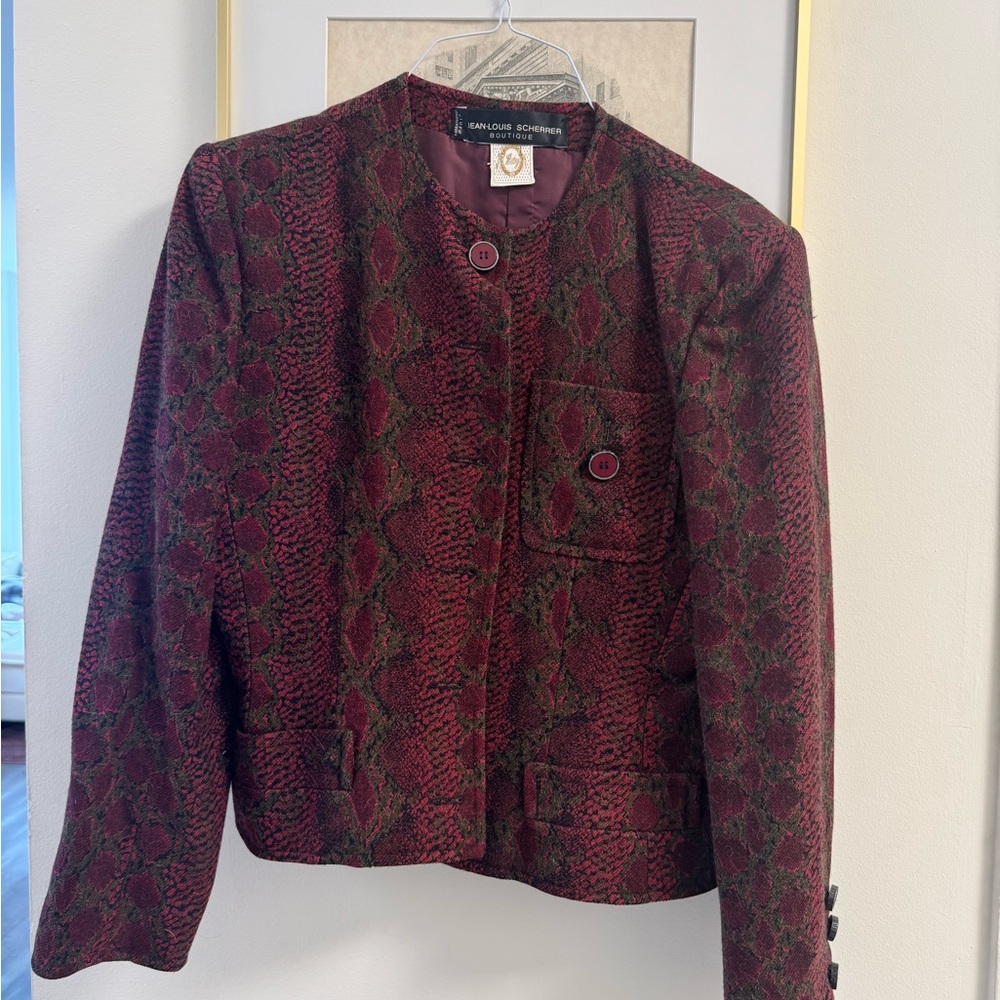 Vintage Red Snakeskin Print Jacket